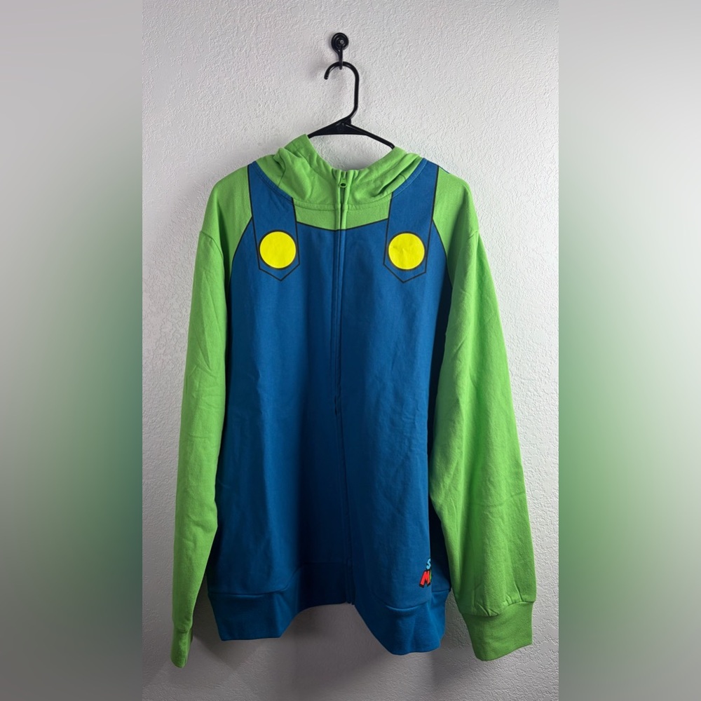 Nintendo Mens Mario Costume Hoodie - Mario and Luigi Classic Costume Hoodie XL